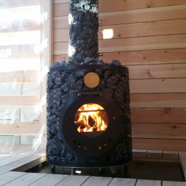 Дровяная печь для сауны IKI SL Plus (черного цвета)