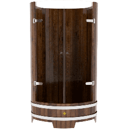 Душевая кабина Bentwood из мореной лиственницы премиум со стеклянными дверцами