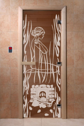 Стеклянная дверь DoorWood Волшебный пар бронза, коробка ольха